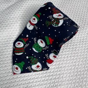 Yule Tie Greetings by Hallmark Mens Navy Blue Snowman Christmas Holiday Neck Tie